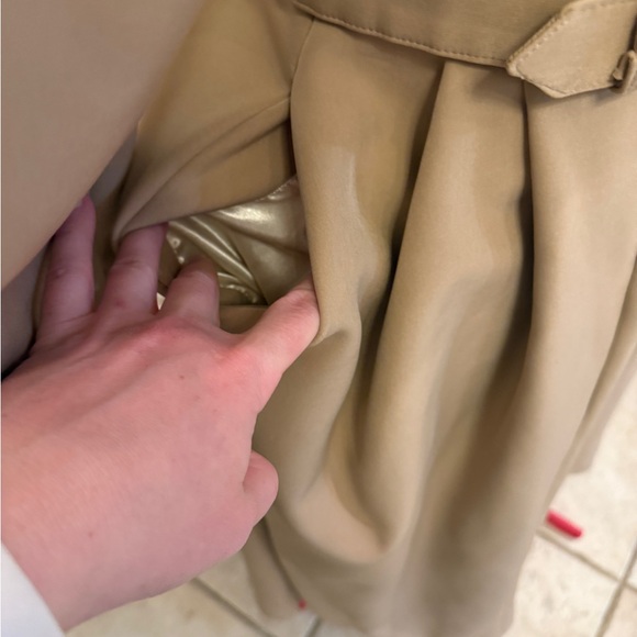 Miss candyfloss Elegant Tan Belted Women's button coat small - Picture 6 of 10